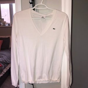 Lacoste white v neck sweater